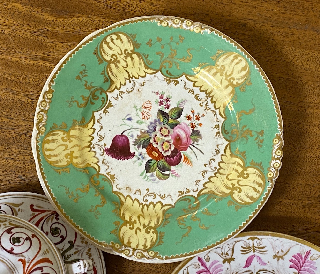 An early 19th century soup bowl, cover and stand, and other ceramics (8)